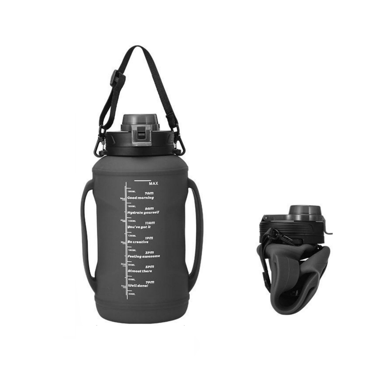 Portable Water Bottle with 2L Capacity – Roll It Up to Save 78% Space