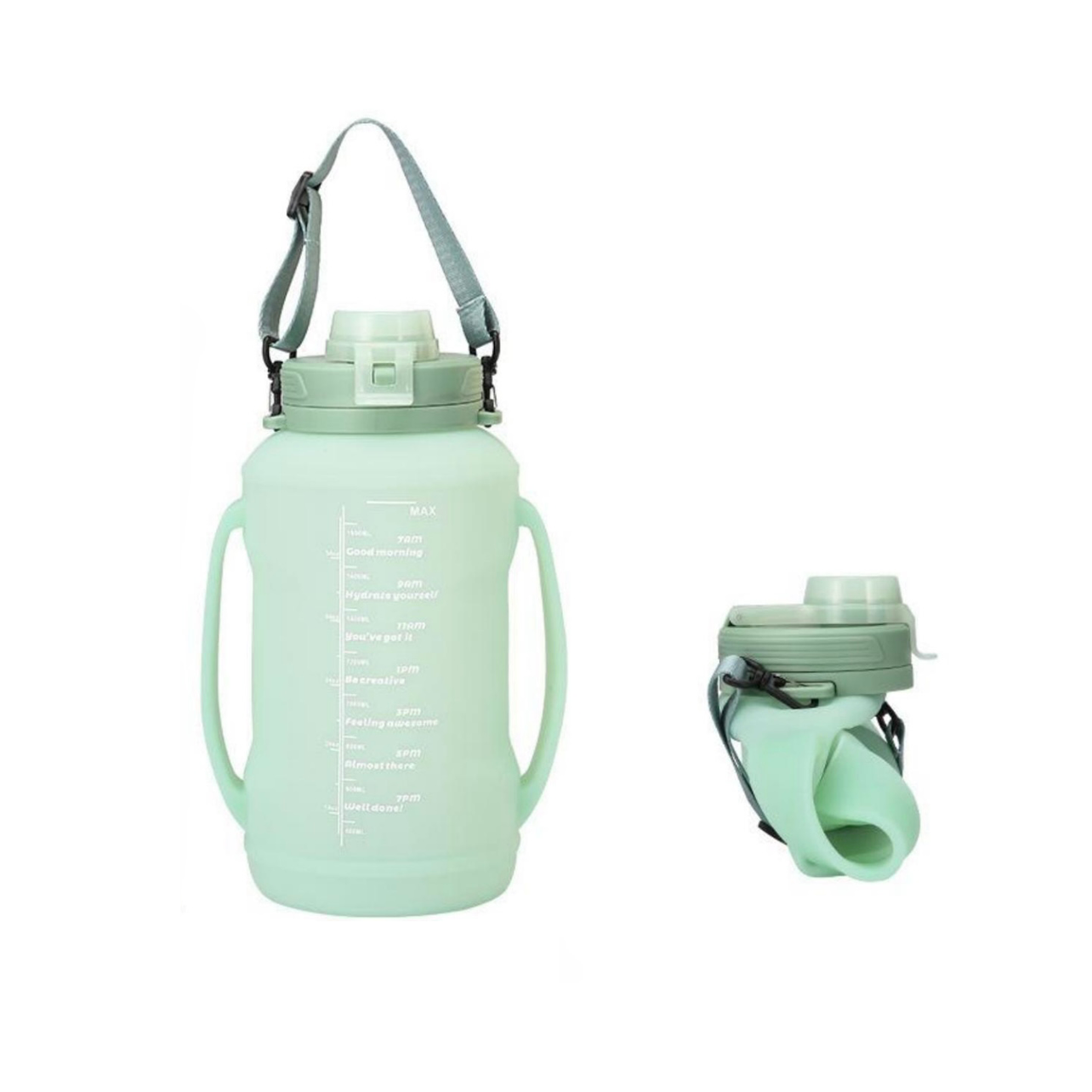 Portable Water Bottle with 2L Capacity – Roll It Up to Save 78% Space